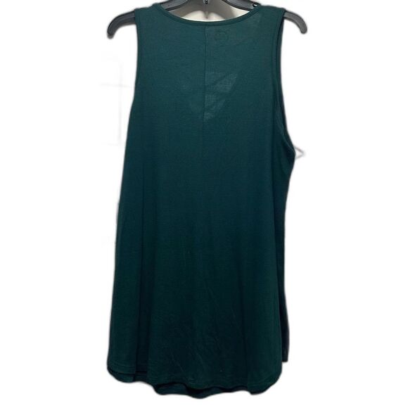 Maurices 24/7 Lattice Tank. Green Blue Teal Flowy Cutout (639) - Picture 5 of 5